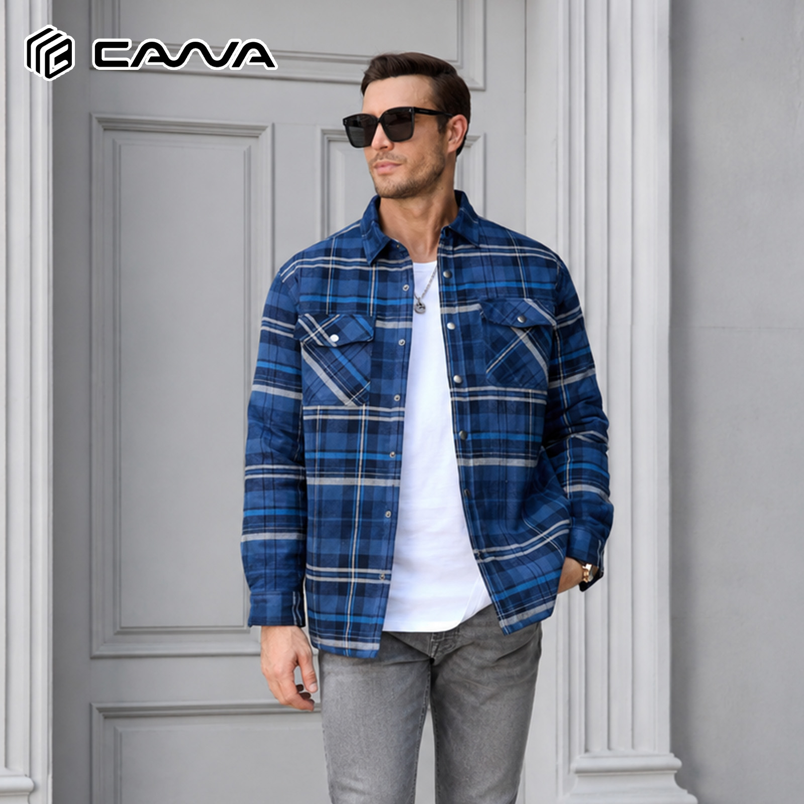 Flannel Shirt Lined - Camisa de franela de invierno para