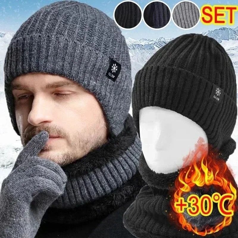 Knit Beanie Hat Warm - 1-5 Conjuntos de Gorros de Punto