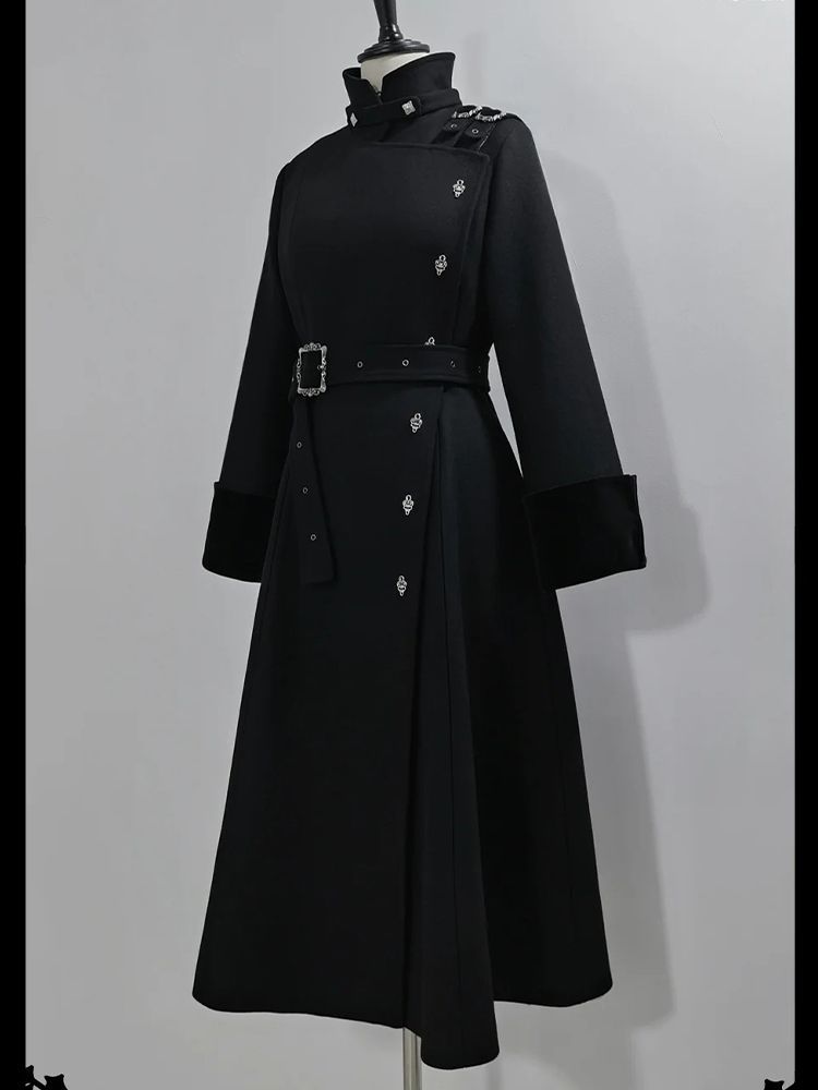 2025 invierno gótico con cintu - Wool Coat Peacoat reseña y precio