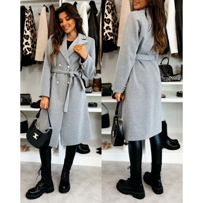 Abrigo de lana para mujer Otoñ - Wool Coat Peacoat reseña y precio
