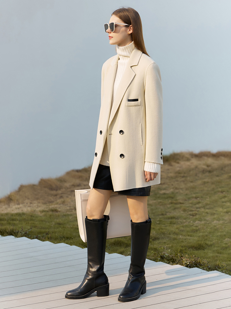 AMII-abrigo de lana minimalist - Wool Coat Peacoat reseña y precio